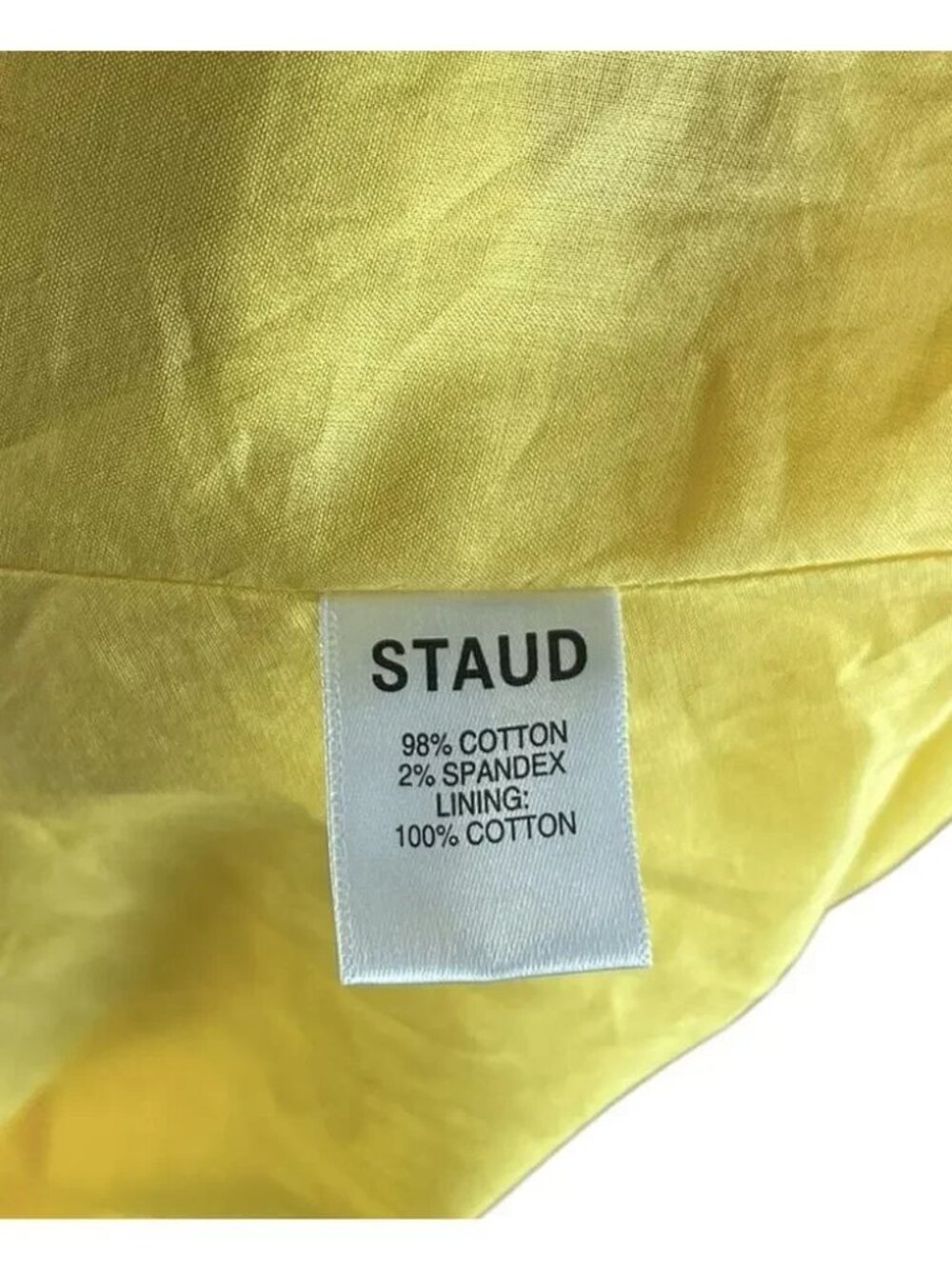 STAUD Sophie Mini Dress Yellow Poplin Puff Sleeve Darling Babydoll Sundress $295 - Picture 13 of 16